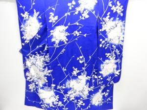 アンティーク　枝花に牡丹模様振袖